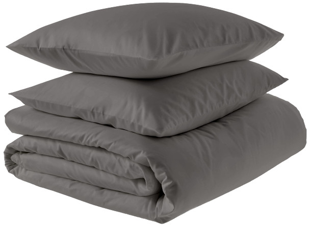 AMAZON AWARE 100% ORGANIC COTTON 300 THREAD COUNT DUVET COVER DARK GRAY KING