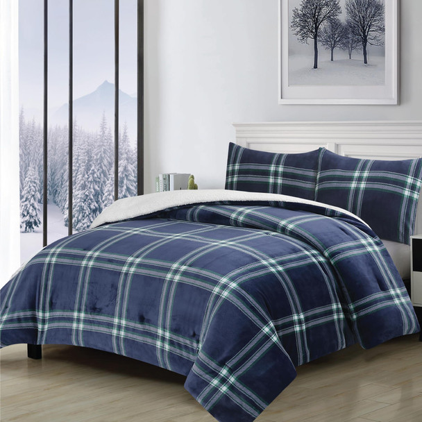Swift Home Luxurious Ultra-Soft Flannel Plush Sherpa 3 Piece Reversible New