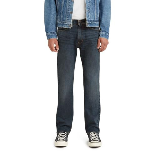 LEVI'S MEN'S 505 REGULAR FIT JEANS - SIZE: 40X30 - DARK STONEWASH New