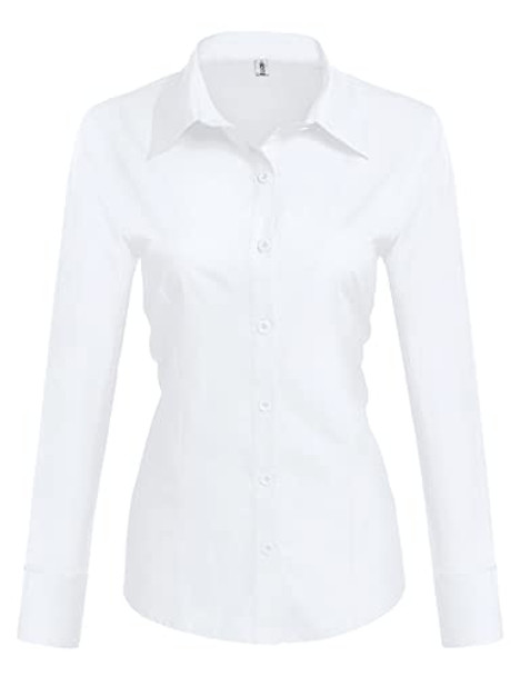 HOTOUCH WOMENS COTTON BASIC BUTTON DOWN SHIRT SLIM DRESS - SIZE XS - WHITE