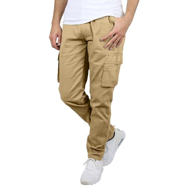 MCGP-3800KK BLU ROCK MEN'S FLEX-STRETCH COTTON CARGO PANTS KHAKI SIZE 44 New