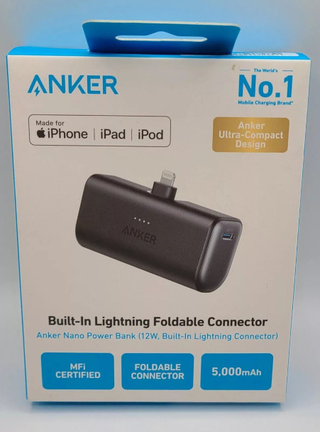 ANKER NANO POWER BANK 22.5W DUAL USB-C CONNECTOR MADE FOR APPLE PRODUCTS - BLACK