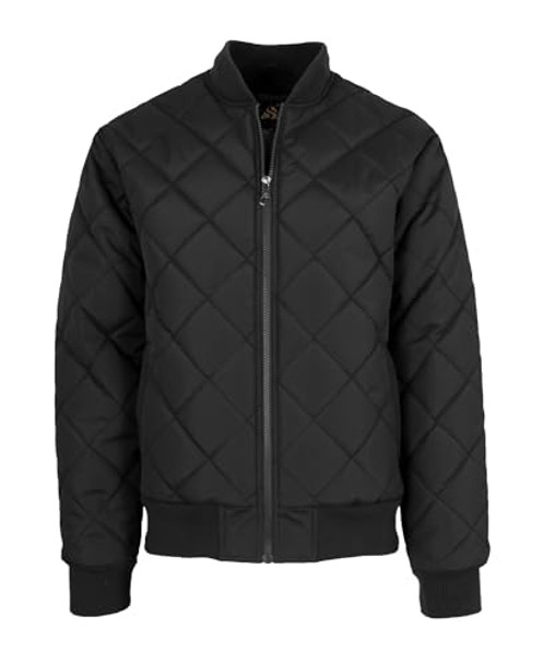 GALAXY BY HARVIC MEN'S HEAVYWEIGHT DIMOND BOMBER VARSITY COAT BLACK L New