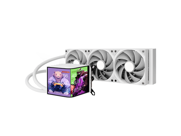 TRYX PANORAMA 360 White 360mm AIO 6.67'' AMOLED Curved Screen 3D Anamorphic