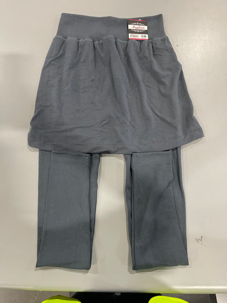 ANGELINA WOMEN'S COMFORT HIGH WAISTED LEGGINGS MINI SKIRT - SIZE: S/M - GRAY New