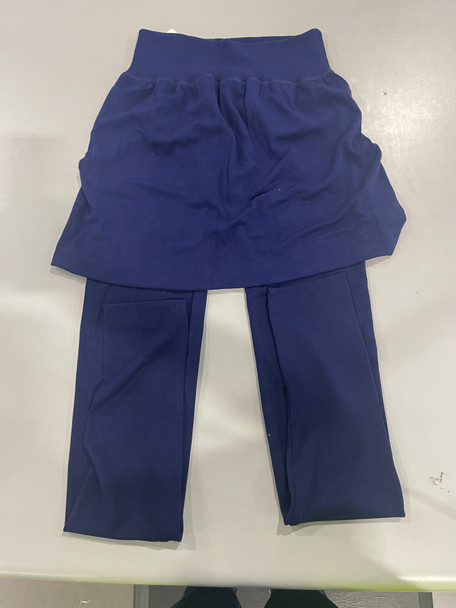 ANGELINA COTTON HIGH WAISTED LEGGINGS MINI SKIRT - SIZE: WOMEN S/M - NAVY BLUE New