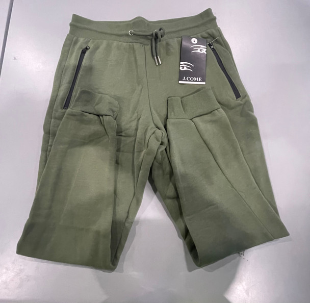J.COME JOGGER SWEATPANTS - SIZE: MEN M - OLIVE GREEN New