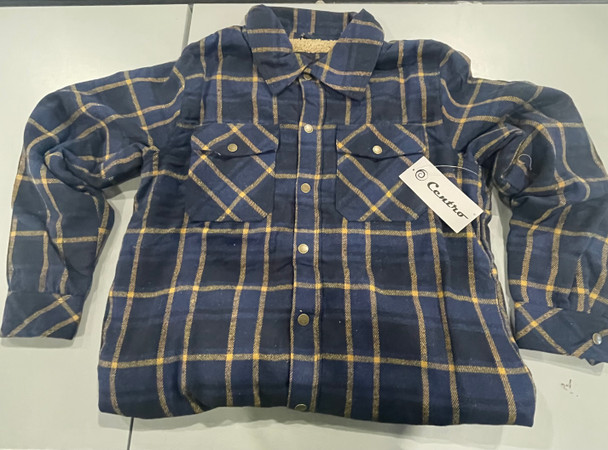 CENTRO PLAID FLANNEL JACKET - SIZE: MEN M - TEAL/BLACK CENTRO PLAID FLANNEL JACKET - SIZE: MEN M - TEAL/BLACK