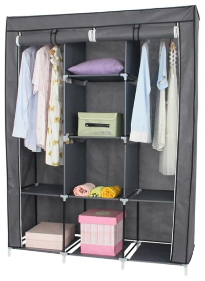 NEAT-LIVING PORTABLE WARDROBE CLOSET W/ COVER - GRAY