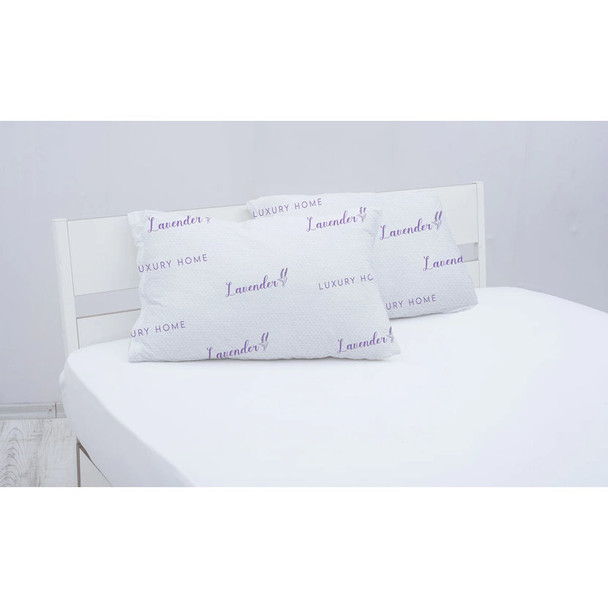 LUXURY HOME COLLECTION LAVENDER INFUSED SLEEPING PILLOW (SET OF 2) QUEEN - WHITE New