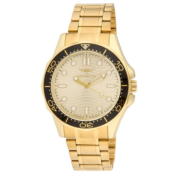 GIANELLO MARINER 45 STAINLESS STEEL BRACELET WATCH - GOLD