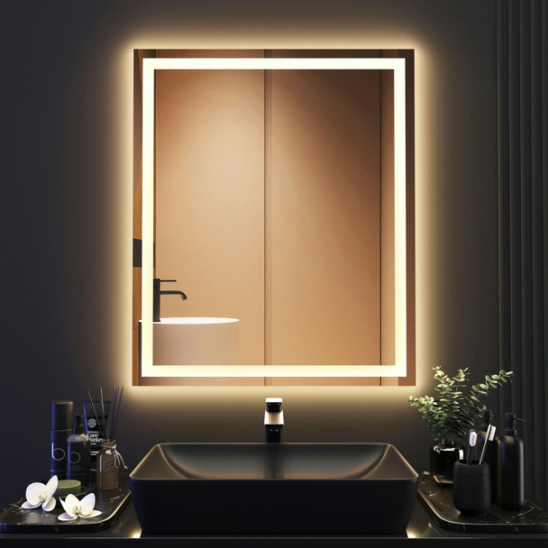 SYATO 30X36 LED BATHROOM MIRROR, FRONT BACKLIGHT VANITY, DJ2S-9176 - NEUTRAL