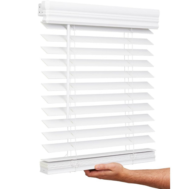 LOTUS & WINDOWARE CORDLESS 2 INCH FAUX WINDOW BLIND 31" WIDE X 36" LONG - WHITE