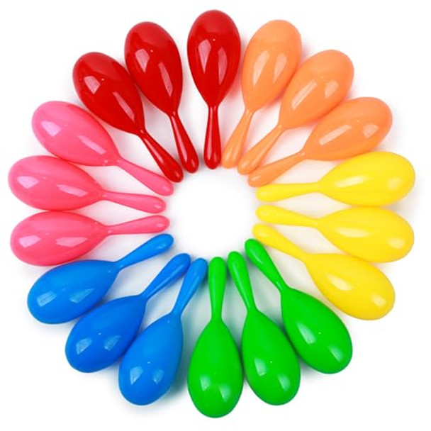 LOVESTOWN 30PCS PLASTIC MARACAS MINI MARACAS COLORFUL MARACAS KIDS TOYS MULTI