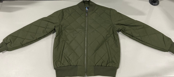 GALAXY BY HARVIC MEN'S HEAVYWEIGHT QUILTED BOMBER JACKET - SIZE: MEDIUM - OLIVE New