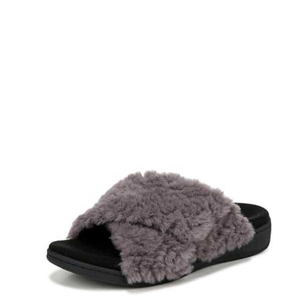 J0895F4020 Vionic Women's Relax Ii Slides Mary Jane Flat Charcoal Size 9