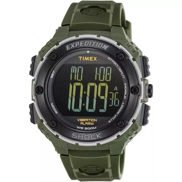 TIMEX TW4B24100 EXPEDITION VIBRATING ALARM WATCH - GREEN
