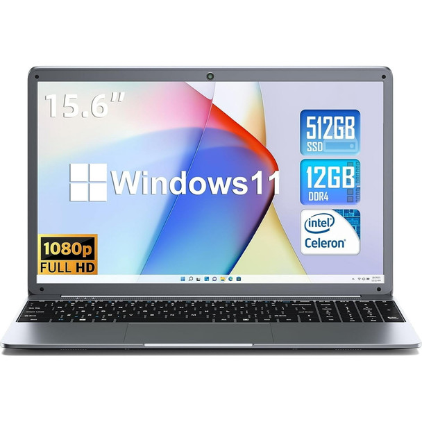 SGIN X15 15.6" FHD Laptop Intel Celeron N5095A 12GB RAM 512GB SSD Win11H