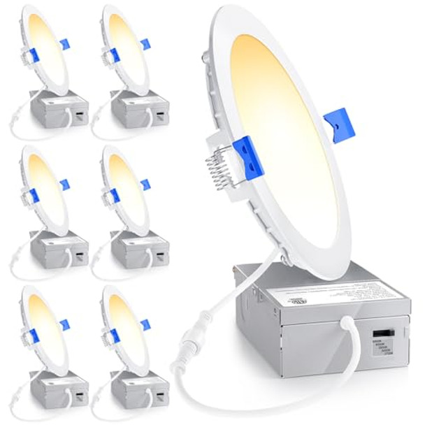 ENSENIOR 6 PACK 6 INCH LED RECESSED LIGHT - ETL & FCC & IC - WHITE ENSENIOR 6 PACK 6 INCH LED RECESSED LIGHT - ETL & FCC & IC - WHITE