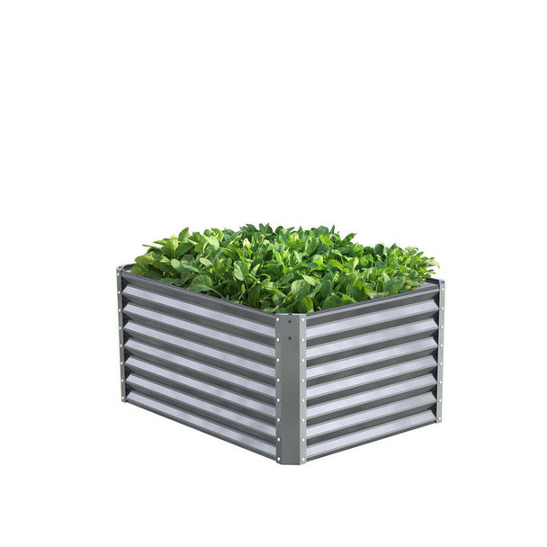 SAVANA GALVANIZED RAISED GARDEN BED 48"L×36"W×24"H, TITANIUM GRAY - GRAY