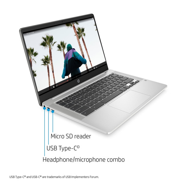 HP 14a-na0031 14" HD Chromebook Pentium Silver N5000 1.1GHz 4GB 64GB Chrome