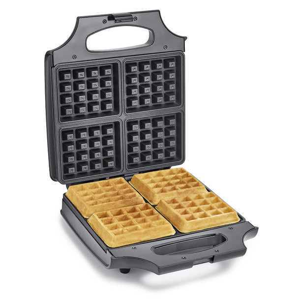 BELLA CLASSIC WAFFLE IRON, 4 SQUARE BELGIAN WAFFLE MAKERGH-819 - BLACK