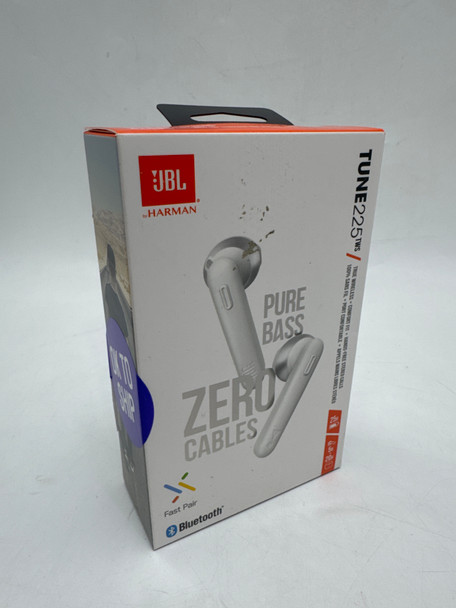 JBL Tune 225TWS True Wireless Earbud Headphones - JBLT225TWSWHTAM - White New