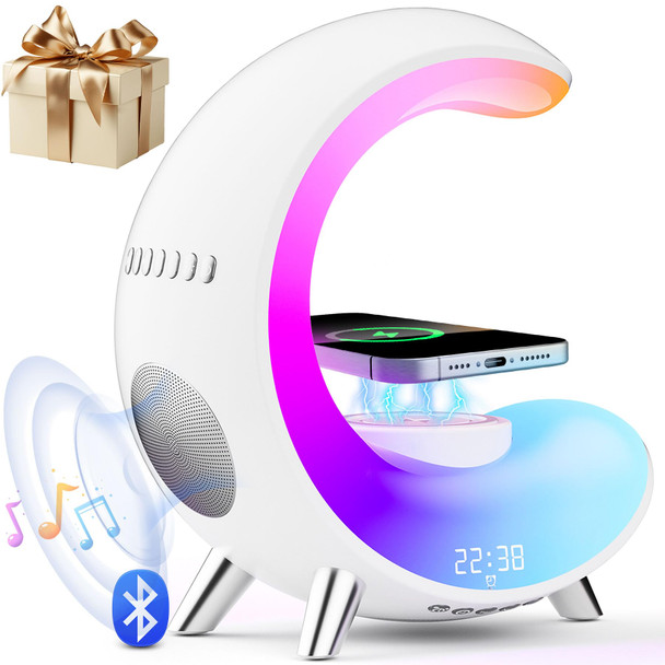 BURLAN MULTIFUNCTIONAL BLUETOOTH SPEAKER WITH DESK LAMP TABLE LAMP - WHITE