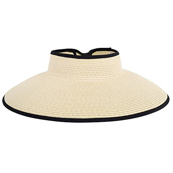 Sun Hats for Women Fashionable Womens Wide Brim Hat Roll-up Straw Sun Visor Hat New