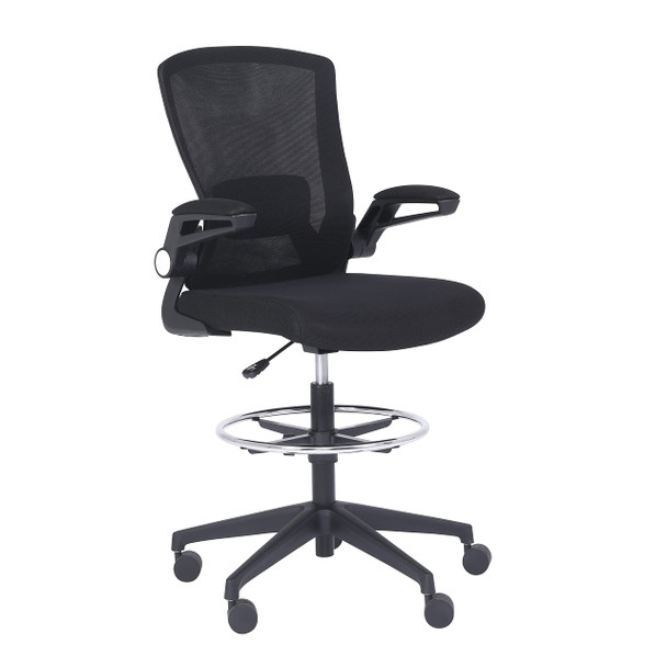 AMAZON BASICS MID-BACK MESH OFFICE CHAIR STOOL ADJUSTABLE FOOTREST FLIP-UP ARMS