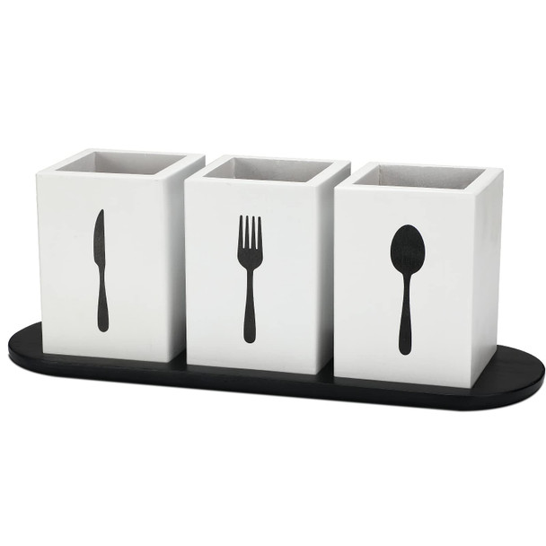 Kathfly 4 Pcs Silverware Caddy Utensil Holder Countertop Silverware Organizer