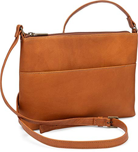 LE DONNE LEATHER WOMEN’S MALLORY CROSSBODY PURSE - TAN New