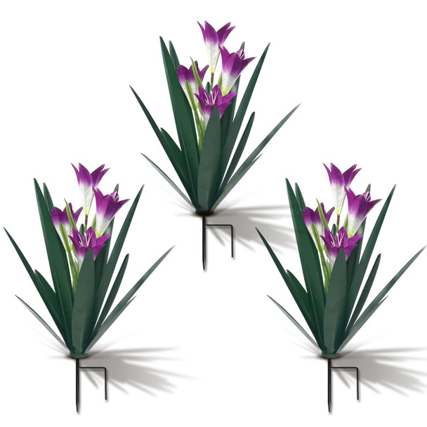Homight Metal Agave Plant Outdoor (3 Big Purple Lilies) HM-390-345 - Purple