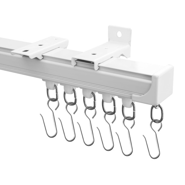 HOEFLIFE CEILING CURTAIN CURTAIN MOUNT ROOM DIVIDER ROD WALL 12-15FT - WHITE New