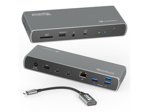 Plugable Thunderbolt 4 Dock with 100W Charging, Thunderbolt Certified, 3x