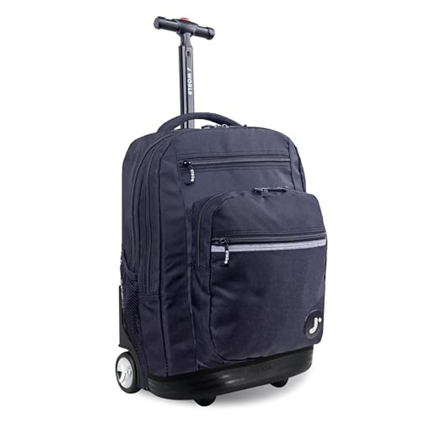 J WORLD NEW YORK SUNDANCE ROLLING BACKPACK GIRL BOY ROLLER BOOKBAG RBS-20 BLACK New