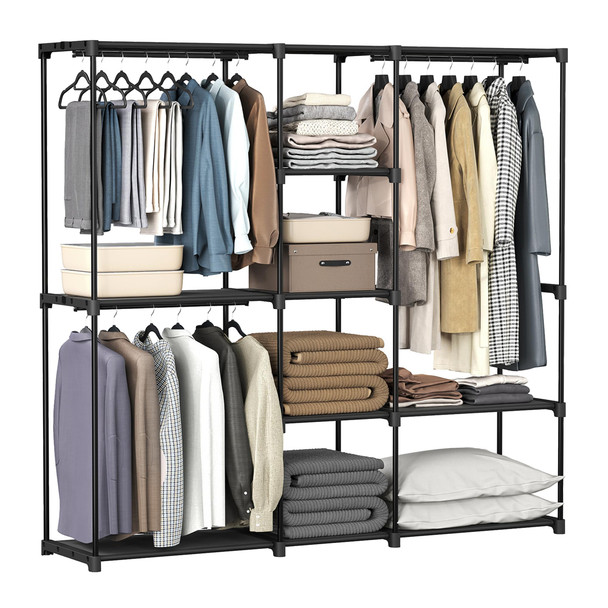 SONGMICS Portable Closet, Shelves, Organizer, Cloakroom, Bedroom, 71.7" x 16.9"