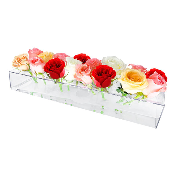 INVARIABLY 1 PACK CLEAR ACRYLIC FLOWER VASE CENTERPIECE DINING TABLE CLEAR