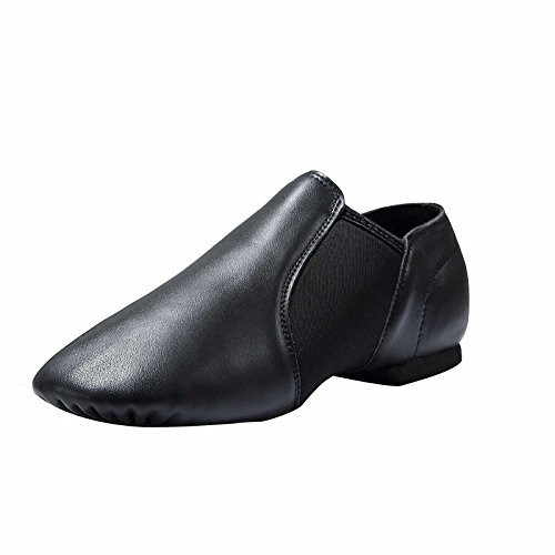 DYNADANS LEATHER UPPER SLIP-ON JAZZ SHOE GIRLS AND BOYS 7M BIG KID - BLACK