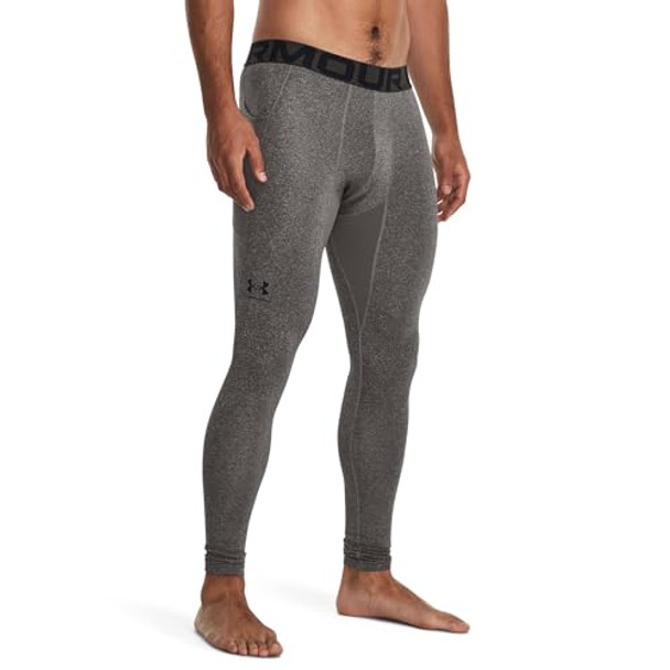 1366075 UNDER ARMOUR MEN'S COLDGEAR LEGGING - HEATHER GRAY/BLACK - SIZE L New