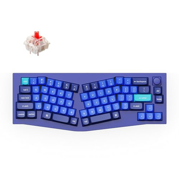 KEYCHRON Q8 ALICE LAYOUT QMK CUSTOM MECHANICAL KEYBOARD - NAVY BLUE