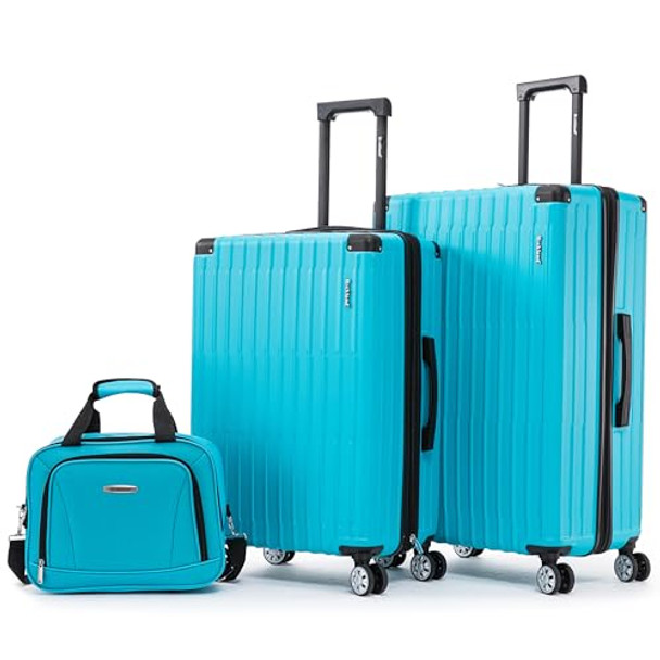Rockland 3 Luggage Set, 2-Piece Hardside Spinner Wheel Uprights with Tote New
