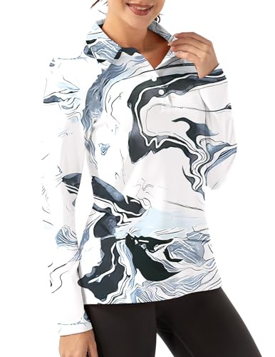 FKEEP WOMEN LONG SLEEVE POLO SHIRT GOLF SPORT TOP ATHLETIC - SIZE MEDIUM