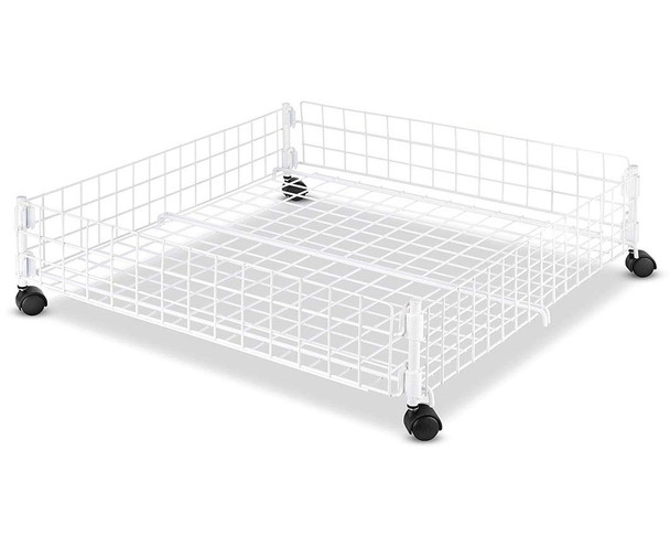 WHITMOR ROLLING WHITE WIRE UNDERBED CART - WHITE WIRE New