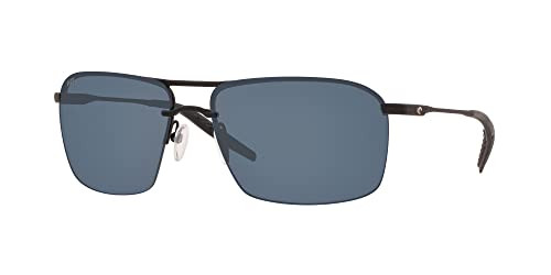 COSTA DEL MAR MENS SKIMMER RECTANGULAR SUNGLASSES 62MM - MATTE/GRAY POLARIZED