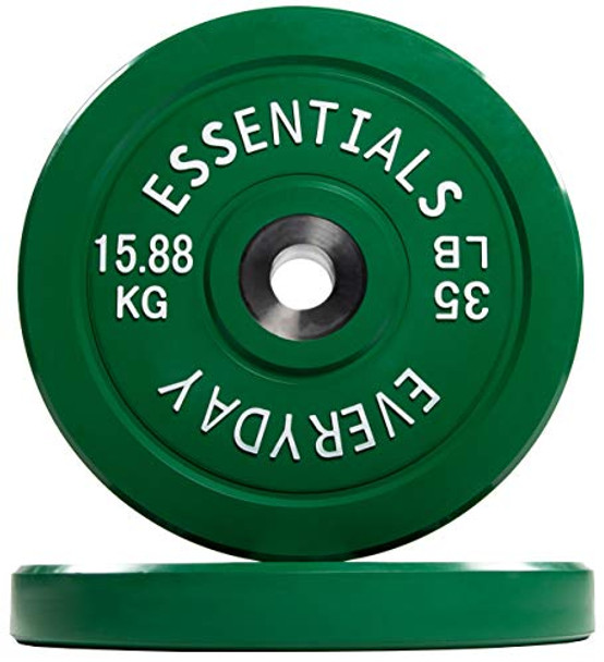 BalanceFrom Color Coded Olympic Bumper Plate Weight Plate 2PC 35LB - GREEN