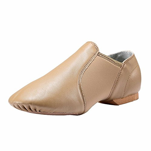 DYNADANS LEATHER UPPER SLIP-ON JAZZ SHOE FOR GIRLS AND BOYS 9.5 TODDLER BROWN