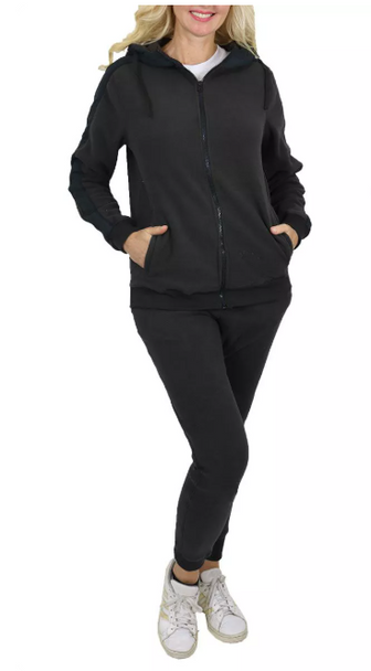 GALAXY BY HARVIC R.P. COLLECTION WOMEN'S LOOSE 2-PIECE SET MEDIUM - BLACK/BLACK