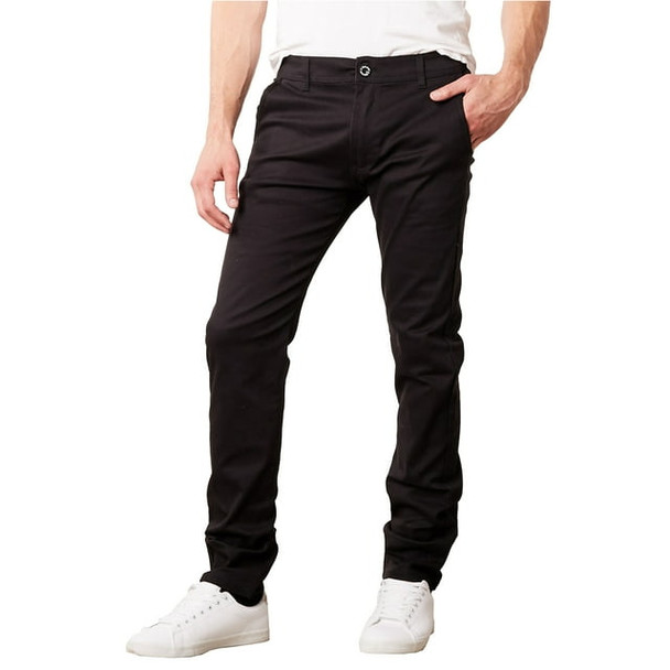 GALAXY BY HARVIC MEN'S SUPER STRETCH SLIM FIT EVERYDAY CHINO PANTS 38X32 - BLACK New