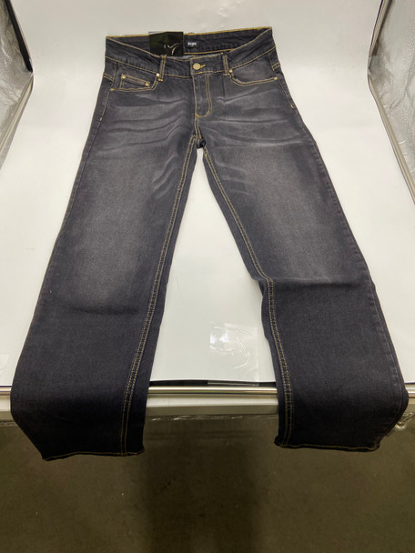BLU ROCK MEN'S CASUAL FLEX STRETCH SLIM STRAIGHT JEANS - SIZE: 30X31 - JET BLACK New